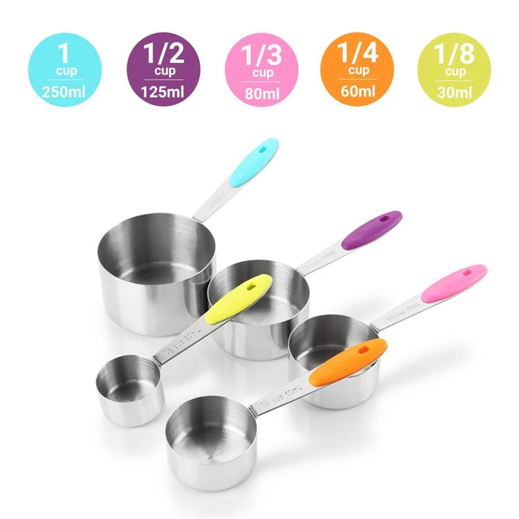 Stainless Steel Measuring Cups and Spoons (10 Pcs)