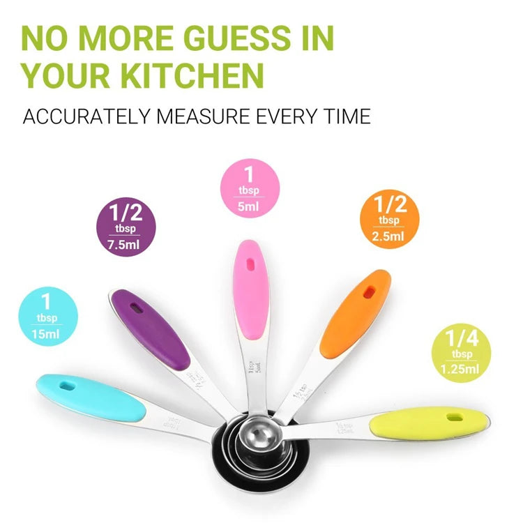 Stainless Steel Measuring Cups and Spoons (10 Pcs)