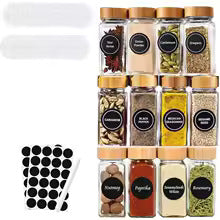 Glass Spice Jars with Labels (12 Pcs)