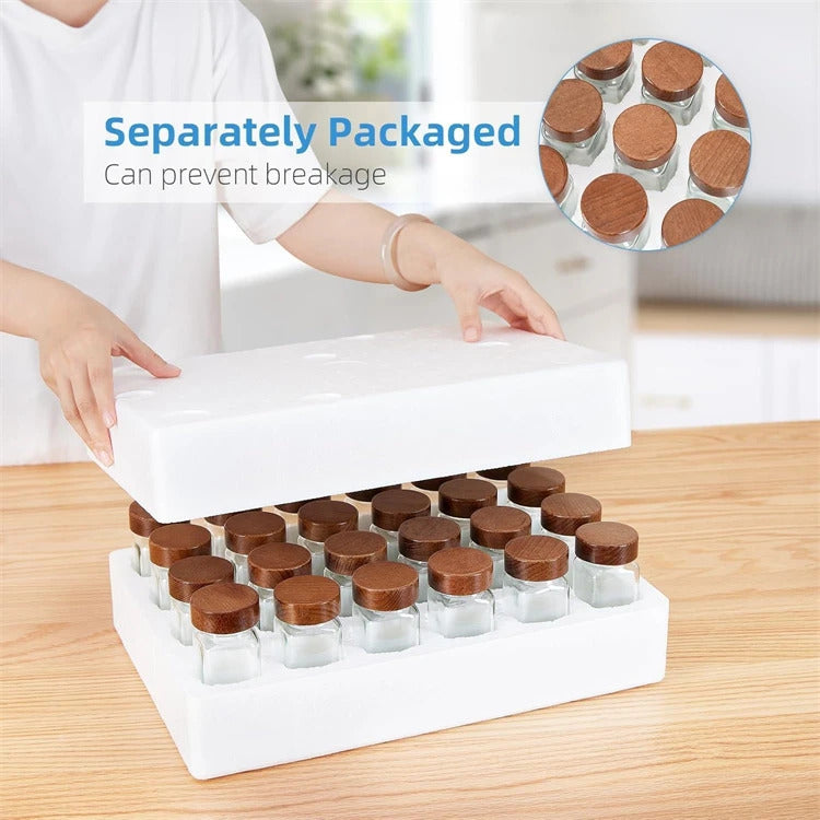 Glass Spice Jars with Labels (12 Pcs)