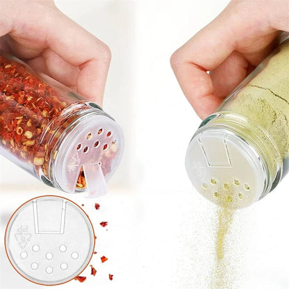 Glass Spice Jars with Labels (12 Pcs)