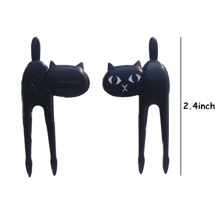 Black Cat Fruit Fork Set (6 Pcs)